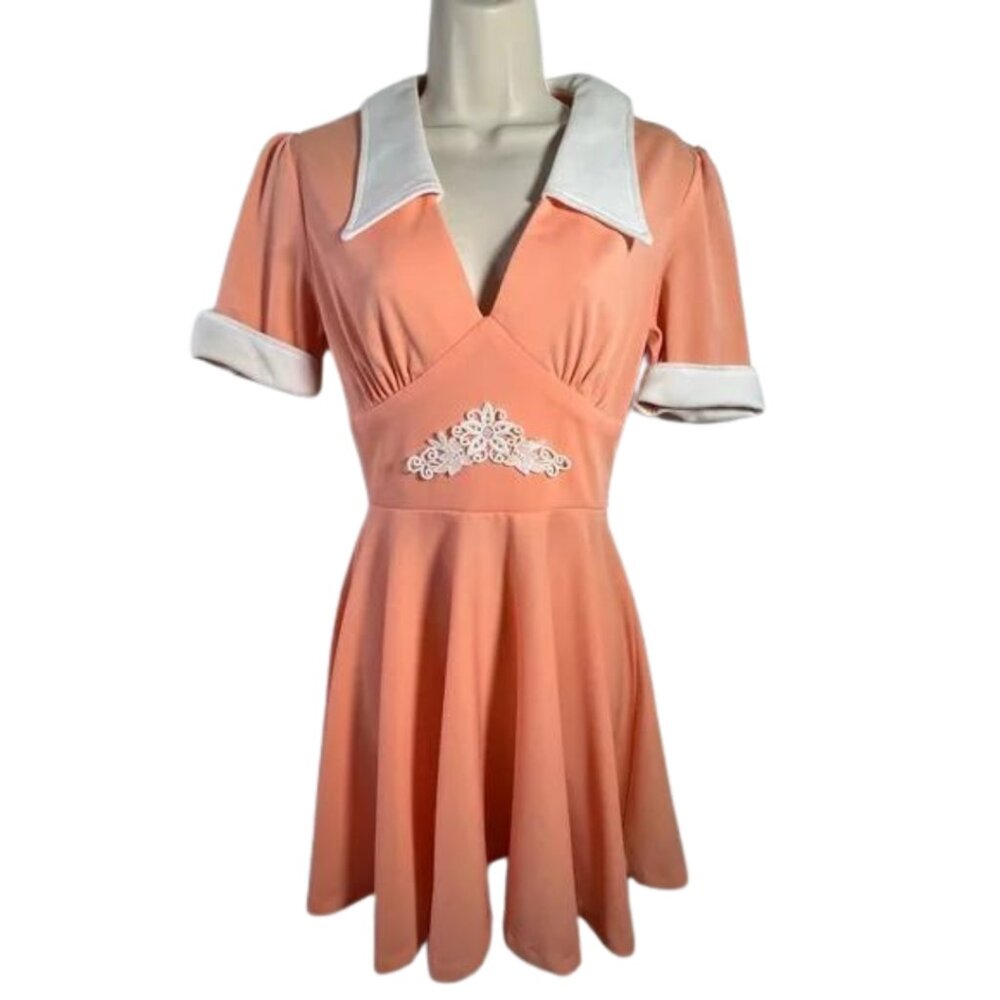 Vintage Peter Pan Collar Dress (S)